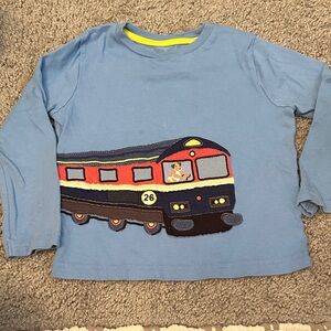 Mini Boden Blue Train Long Sleeve Tee